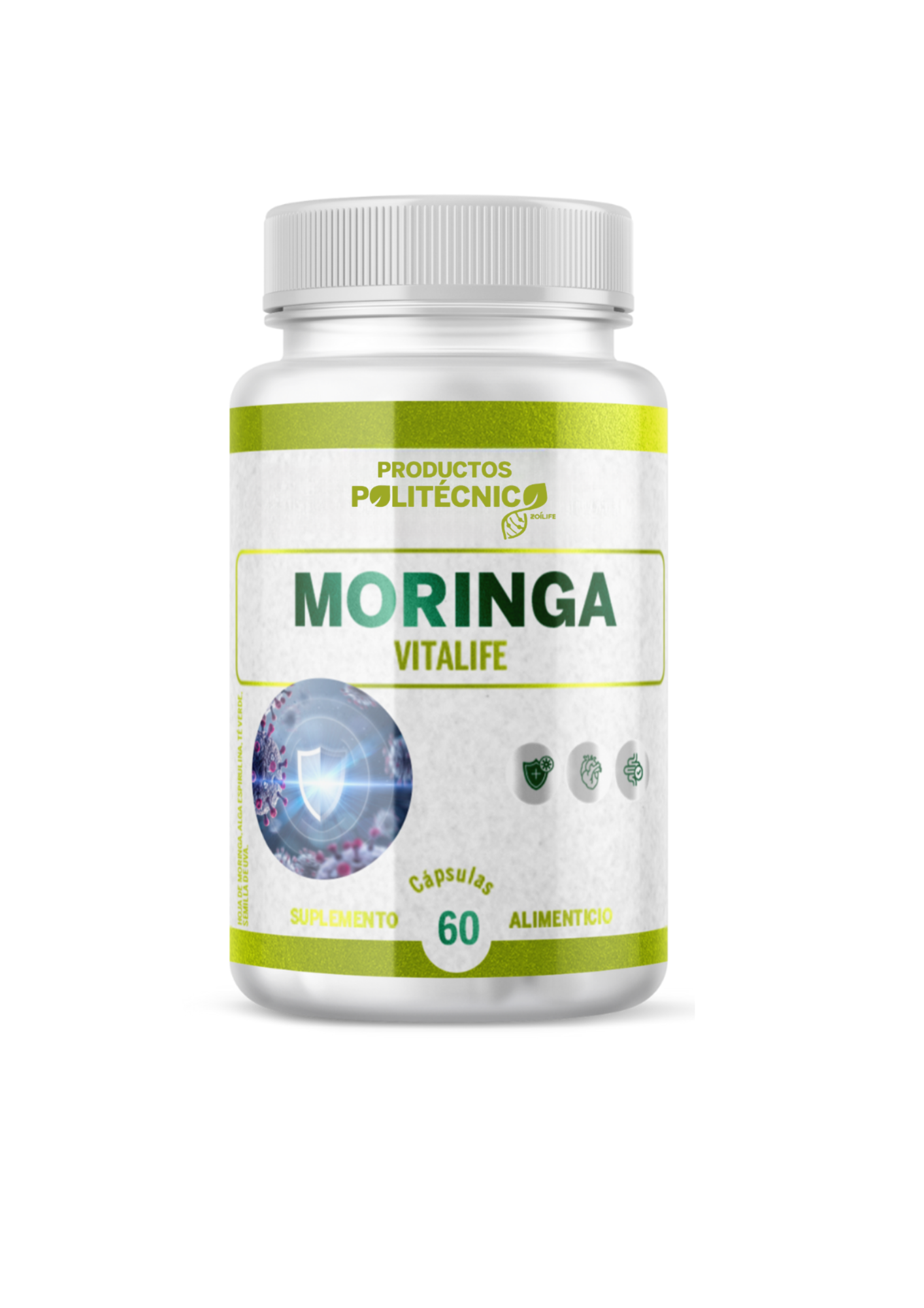 Moringa 100% Pura 60 Cápsulas Energía Defensas Antioxidante