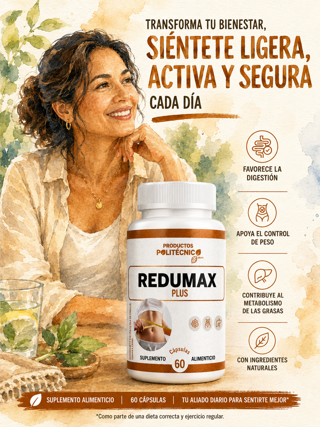 Redumax Plus Quemador Grasa L-Carnitina Control Peso