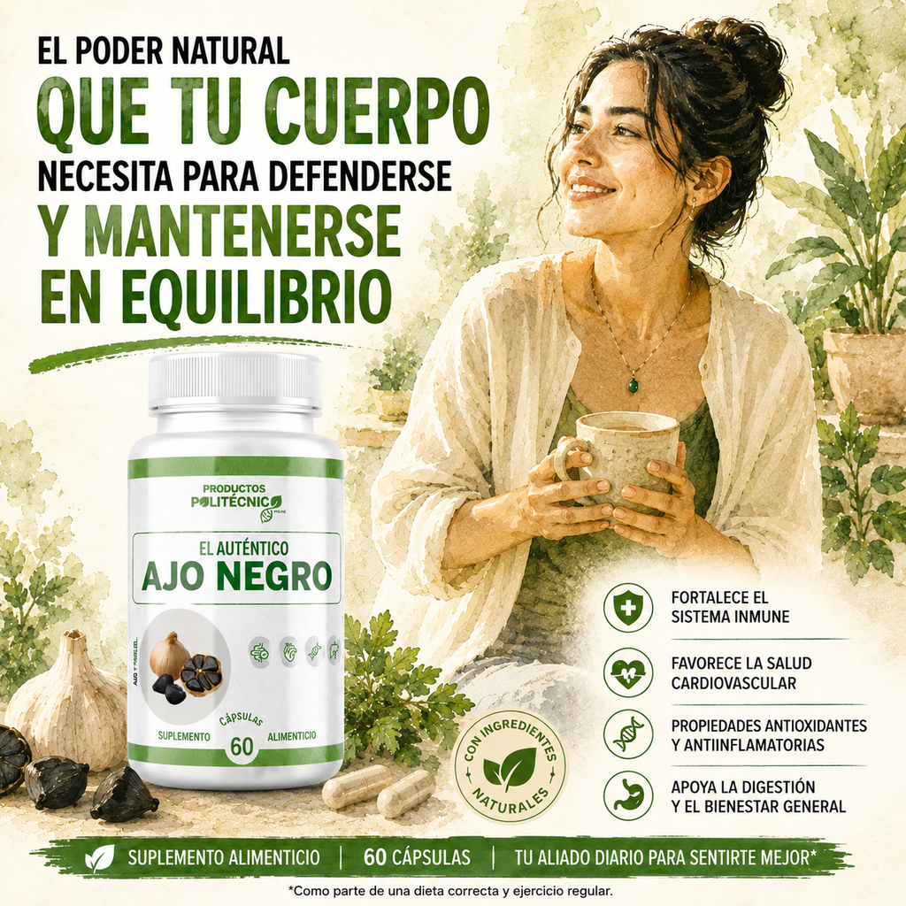 Ajo Negro Fermentado con Colágeno | Apoyo Cardiovascular y Antioxidante