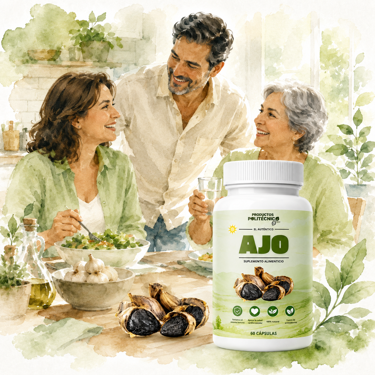Ajo Negro Fermentado con Colágeno | Apoyo Cardiovascular y Antioxidante